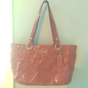 Coach purple patent leather bag
